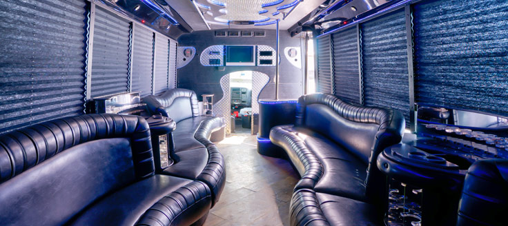 The interior of a luxury limo 